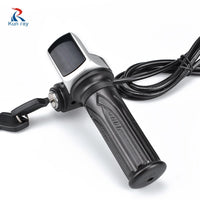 Wuxing Electric Scooter Throttle For Electric Bike Ebike Throttle Thumb Motorcycle Grip Display ON-OFF Key Lock Bike Handbar