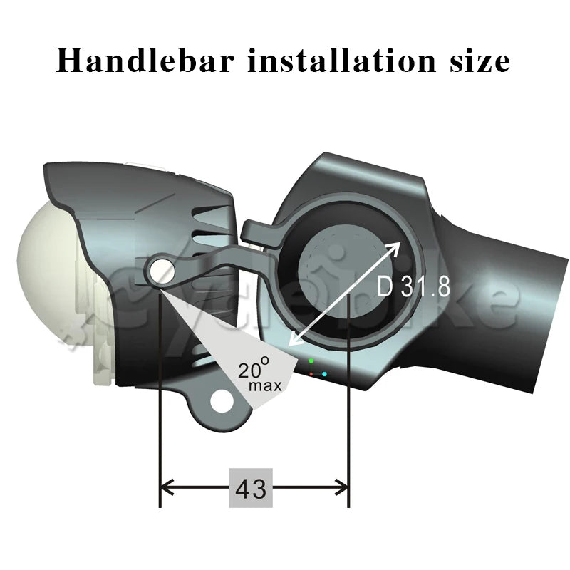 2020 Newest Electric bike Front light with horn Headlight 24v-60v built-in reflector shockproof E-bike Lamp waterproof light