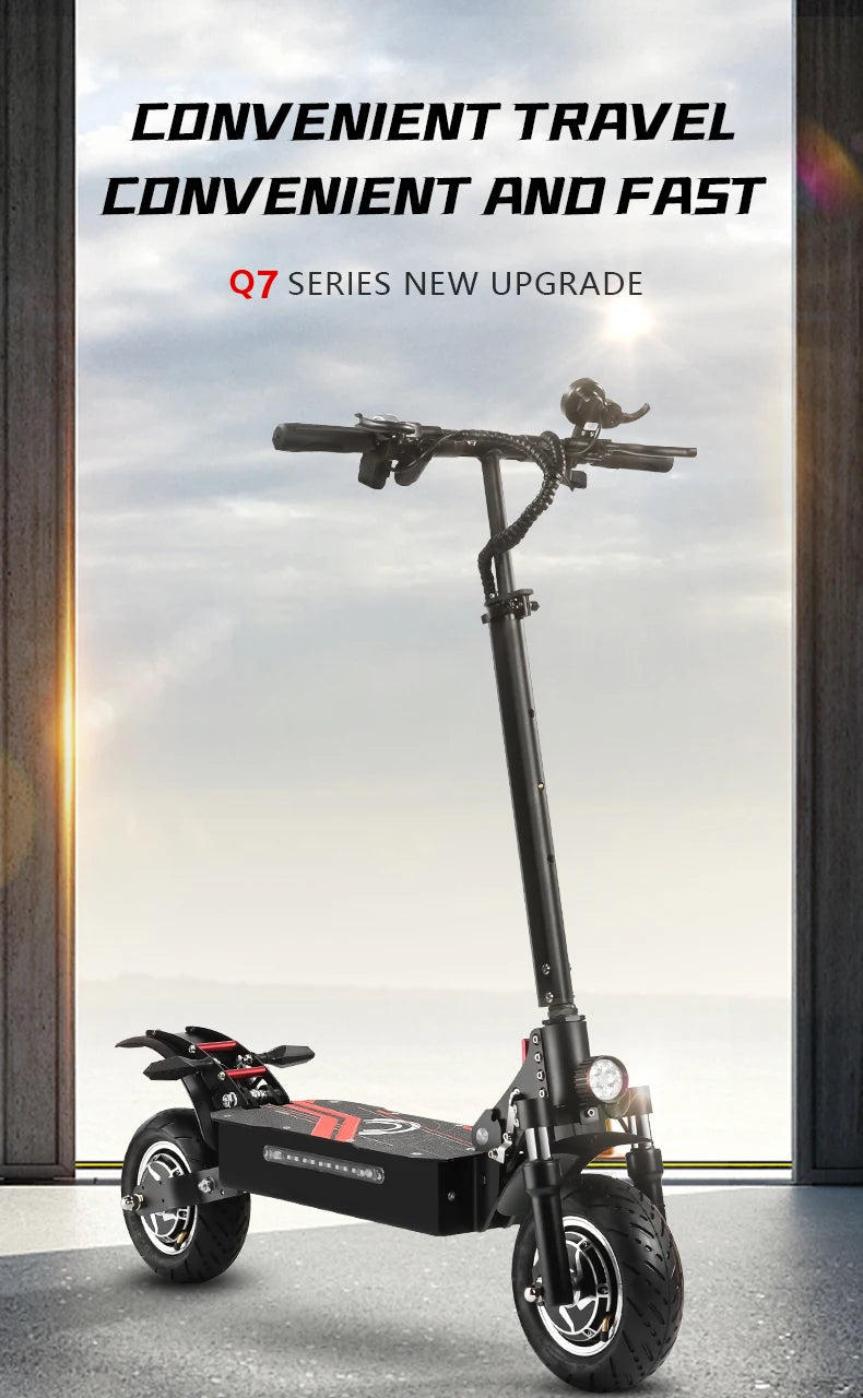 Quickwheel Q7 Pro 3200W 52V Fat Tire Electric Scooter Double Motor Electric Kick Scooter Foldable Electric Scooter EU USA Warehouse