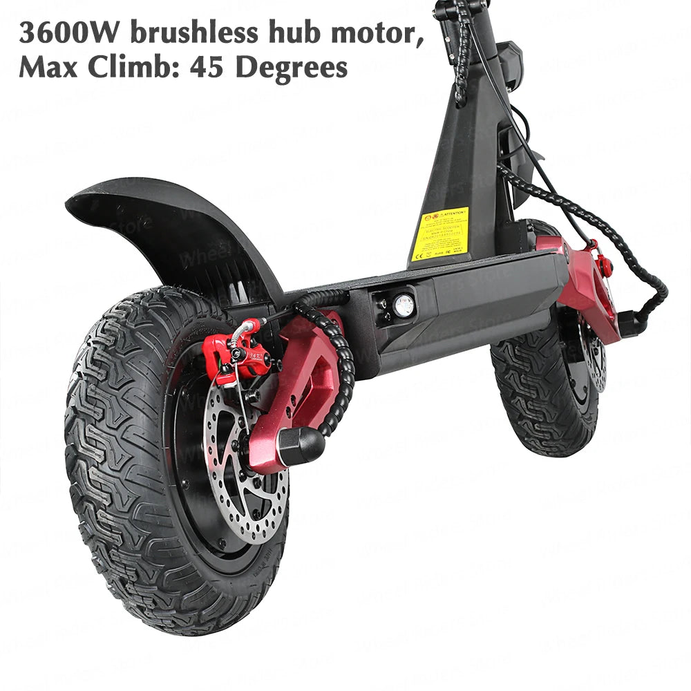 EcoRider E4-9 Electric Scooter 10inch Dual Motor Folding 3600W Brushless Hub Motor Off Road Vacuum Skateboard
