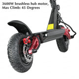 EcoRider E4-9 Electric Scooter 10inch Dual Motor Folding 3600W Brushless Hub Motor Off Road Vacuum Skateboard