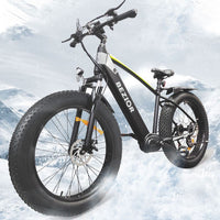 BEZIOR XF800 Mid Motor Fat Tire Electric Mountain Bike 500W Mid Drive Electric Moped Bicycle with 48V Lithium Battery 7-Speed Off-Road E-Bike