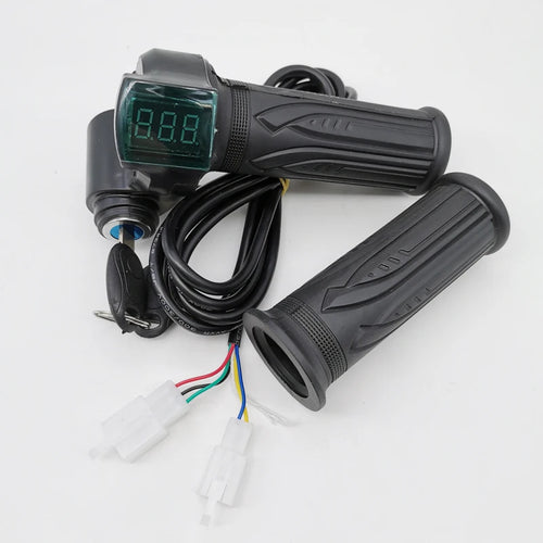 12-99V Battery Voltage Indicator Digital Ebike Twist Throttle with Key Switch for electric scooter tricycle bicycle MTB ATV part
