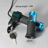 12V-96V Ebike Twist Throttle with LCD Display Indicator For Electric Bike Throttle with Handle Gas Handle Throttle Lock Key