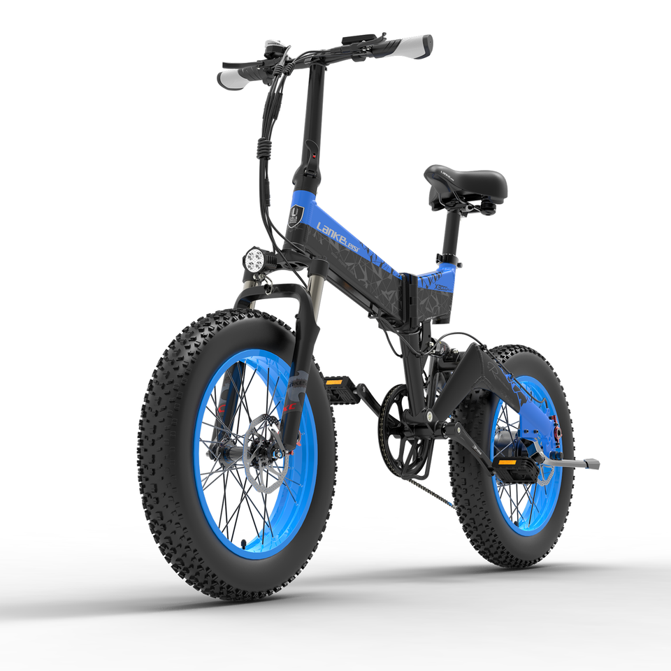LANKEILEISI X3000 plus 1000W 20 Inch Folding Electric Fat Bike Off-Road Snow Bike with 7-Speed Mountain Bike for All-Terrain Adventures