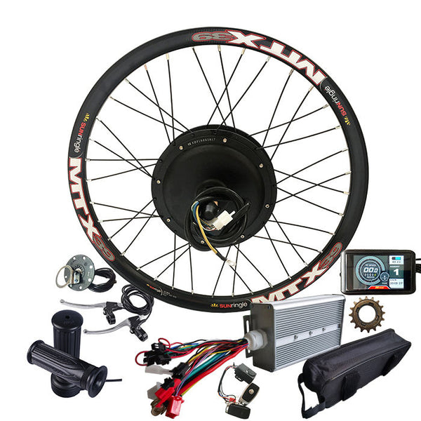 Powerful 3000W Electric Bike Conversion Kit - Gearless Brushless Hub Motor with 80A Smart Controller for Motorcycle and Bicycle Wheels