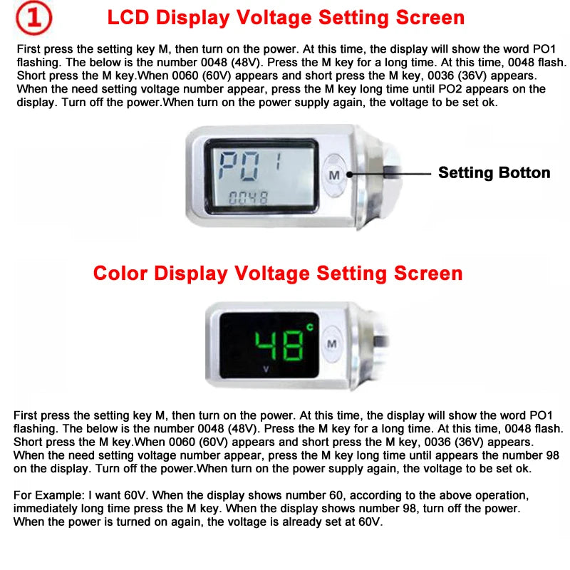36V 48V 60V Waterproof LCD Display Speed Electric Scooter Digital Twist Throttle  Hall Speedometer Show Ebike Three Speed mileag