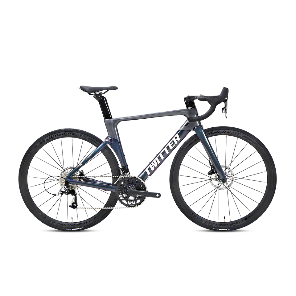 TWITTER Holographic AURORA RIV-22S T900 Carbon Fiber Road Bike HRD Hydraulic Disc Brake 700C Barrel Pumping 12×142mm bicicletas