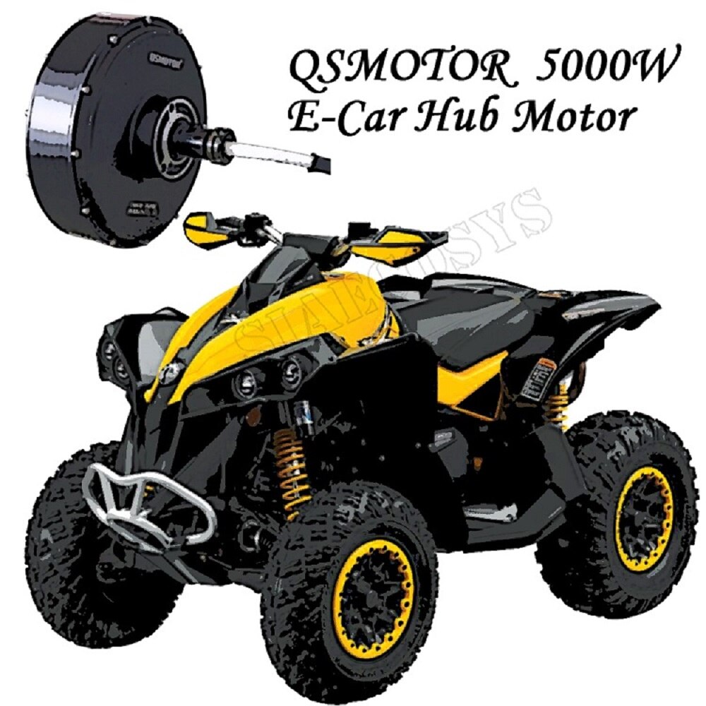 QSMOTOR 273 5000W 72V 80kph 2wd Dual Hub Motor With EM200-2sp Controller Kits For Electric ATV Car