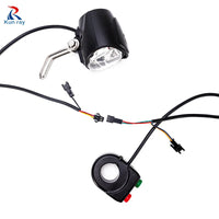 Electric Bicycle Headlight Horn Speaker 12V-80V Wuxing Led Light Electric Scooter Parts Front Light Ebike Conversion Accessories