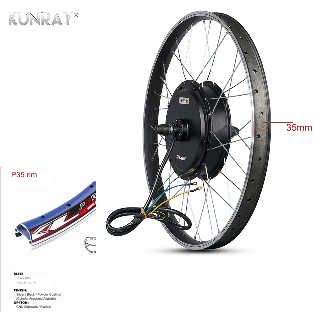 MXUS V3 72V 3000W Brushless Non-Gear Hub Motor Electric Bicycle Rear Wheel Motor Ebike Conversion Kit Mountain Dirt Bike Motor