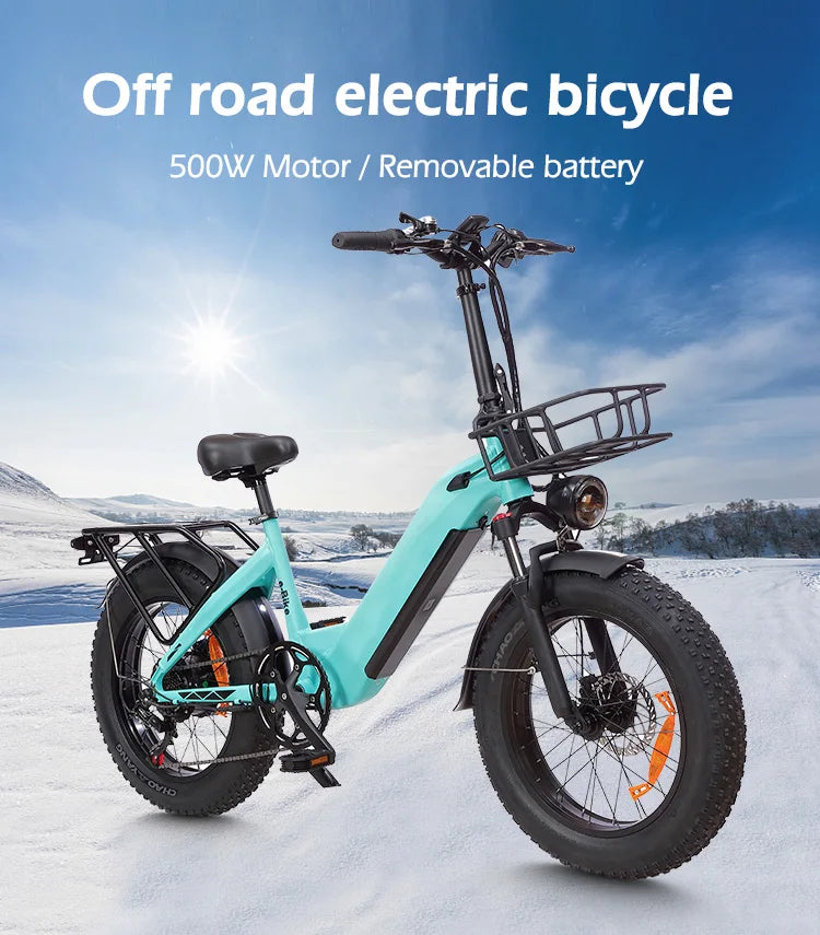 MZ-9 48V 500W Eu Warehouse Stock Full Suspension Fatbike 20 Inch Fat Tire Folding Hybrid Electric City Bike