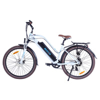 Bezior M2 26 Inch Electric Road Bike Powerful 250W Motor and 48V 12.5Ah Lithium Battery for Efficient Urban Commuting 5 Speed Gears and Mechanical Disc Brakes Two-Seat Electric Moped Bicycle