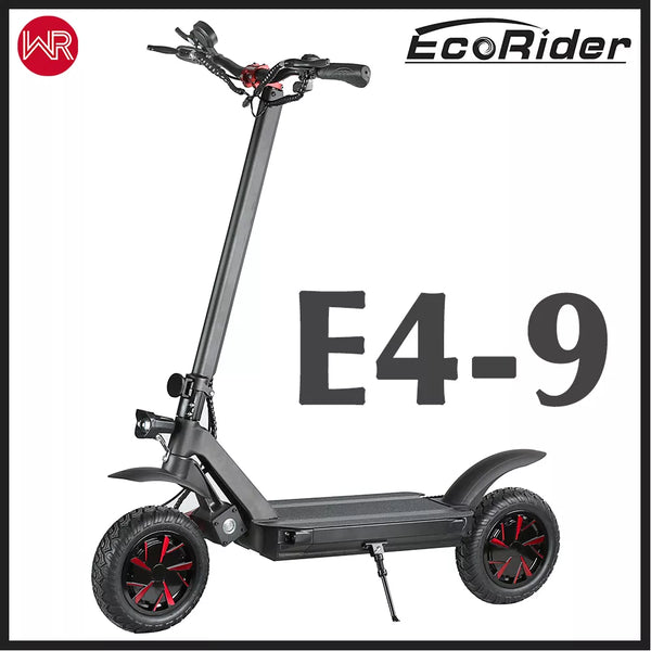 EcoRider E4-9 Electric Scooter 10inch Dual Motor Folding 3600W Brushless Hub Motor Off Road Vacuum Skateboard
