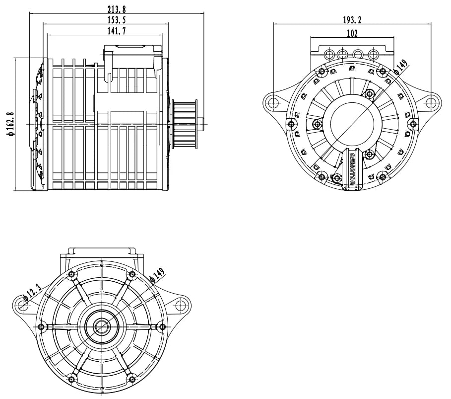 QS138 70H 3000W V1/V2 new version mid drive motor sprocket 428 and EM150SP controller for electric motorbike