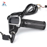 Wuxing Electric Scooter Throttle For Electric Bike Ebike Throttle Thumb Motorcycle Grip Display ON-OFF Key Lock Bike Handbar