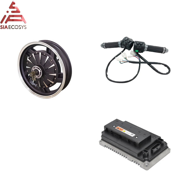 QSMOTOR 16X3.5inch 3000W V1.2 72V 90kph Electric Motorcycle Hub Motor Kits Electric Power Train With Motor Controller