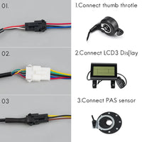 Kunray E-bike Controller KT 36V 48V 30A 35A Display Kits12Mosfet Electric Bike Throttle For 1000W 1500W E Bike Kit LCD3