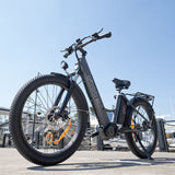 GOGOBEST GF850 Dual Battery Step Thru Ebike 500W Electric Mountain Bike with 26-Inch Tires and Full Suspension System