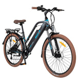 Bezior M2 26 Inch Electric Road Bike Powerful 250W Motor and 48V 12.5Ah Lithium Battery for Efficient Urban Commuting 5 Speed Gears and Mechanical Disc Brakes Two-Seat Electric Moped Bicycle