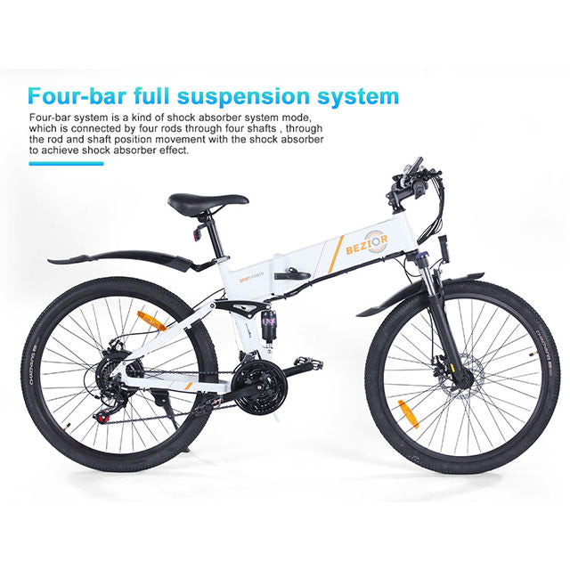 48V 500W Aluminum Alloy Frame Bezior M26 Electric Bike 26 Inch Shimano 21 Speed Foldable E Cycle City Bicycle