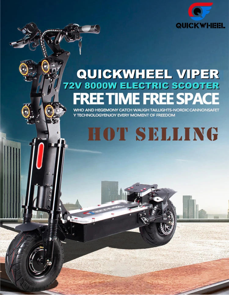 Quickwheel Viper Folding Electric Scooter Frames 13 Inch 72V 45Ah 6000W 8000W 100Km/H Adults High Speed Electric Scooter