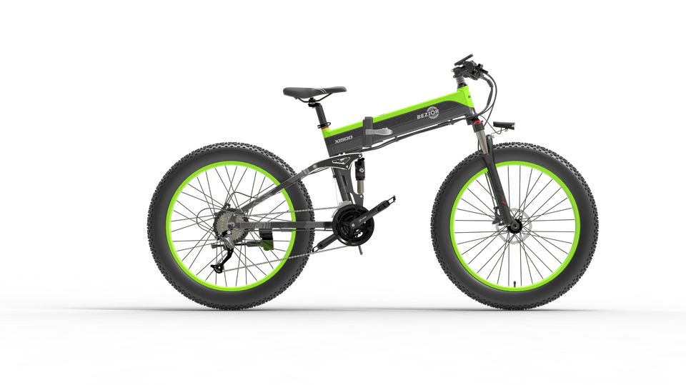 Ship From US EU Warehouse Bezior x1500 folding electric mountain bike 26 inch 40km/h 1500W 48V 13Ah fat tire off road snow beach electric dirt bike