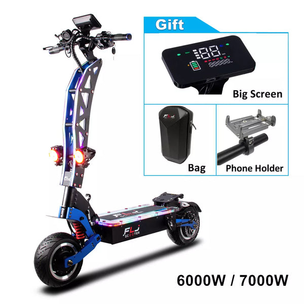 FLJ SK3 Pro Electric Scooter 60v/72v 6000W 7000W Strong power 11inch Dual engines E Bike foldable adults E Scooter