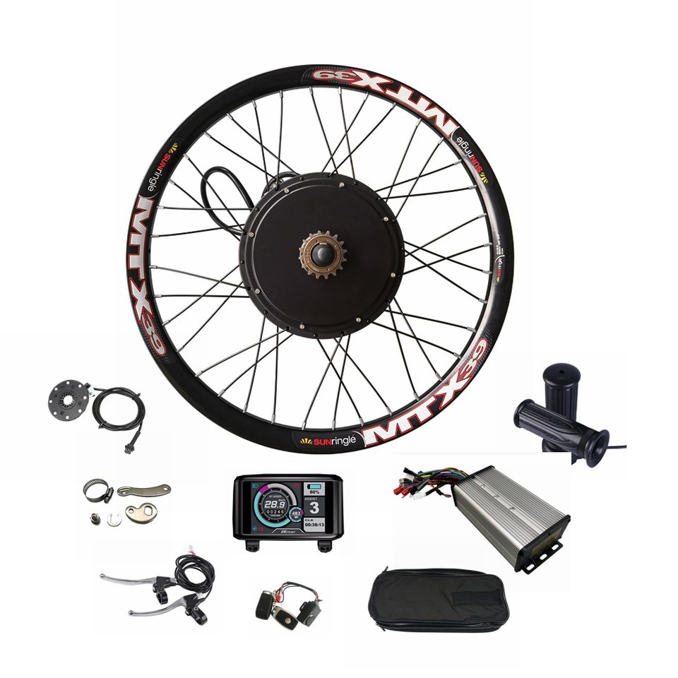 Nbpower 72V 3000W Electric Bike Conversion Kit with Brushless Gearless Hub Motor  daul-mode 80A smart controller for mountain bike dropout 135mm