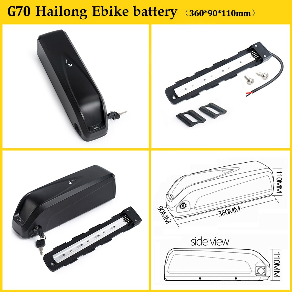 LG 21700 EBike Battery Pack 36V 48V 52V 19.2Ah 14.4Ah 24Ah G56 G70 Hailong Case for Electric Bicycle 250W 350W 500W 750W 1000W