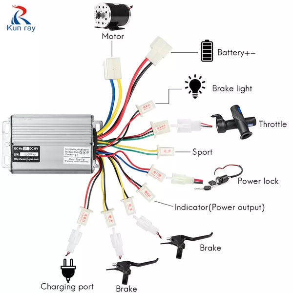 36V 48V 1000W 30A DC Brush Motor Controller Electric Bike Controller Speed Controller For Brushed Motor Electric Bicycle Parts