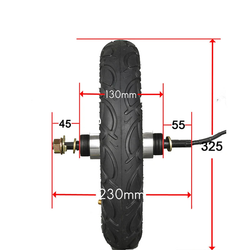 350W 12inch Rear Front Wheel Engine Wheel Electric Brushless Gearless Hub Motor Electric Scooter Bicycle Ebike E-car Kit Cycling