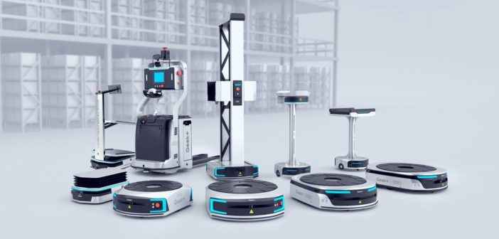 Intelligent Geek+ AGV Robot Self-driving Forklift for Logistics Automation For Factory Warehouse Robot