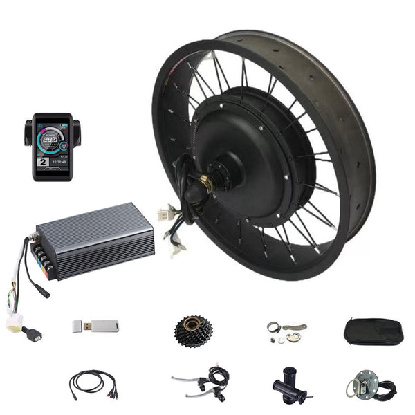 Ebike Conversion Kit, 72V 3000W Electric Bicycle Kit, 26 Rear Wheel E-Bike  Cycle Motor Conversion Kit Hub Motor Wheel with Intelligent Controller