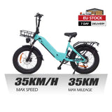 MZ-9 48V 500W Eu Warehouse Stock Full Suspension Fatbike 20 Inch Fat Tire Folding Hybrid Electric City Bike