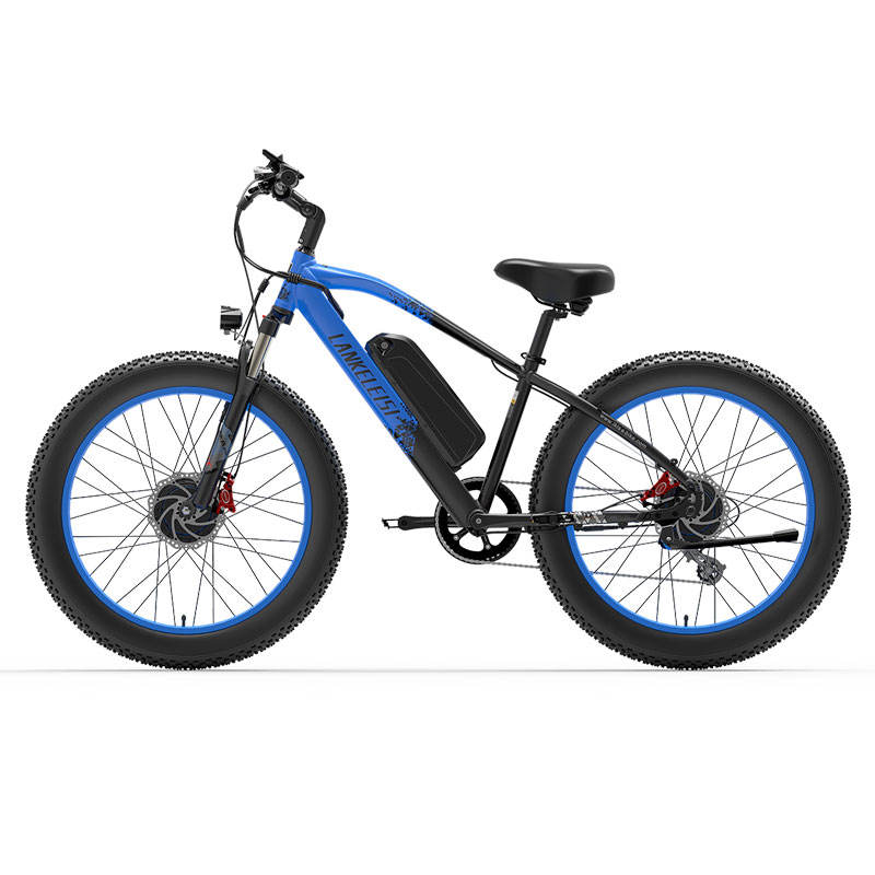 LANKELEISI MG740 PLUS 26 Inch Fat Tire Electric Dirt Bike 2000W Dual Drive Electric Mountain Bike with 48V 17.5Ah Lithium Battery for Off-Road Adventures
