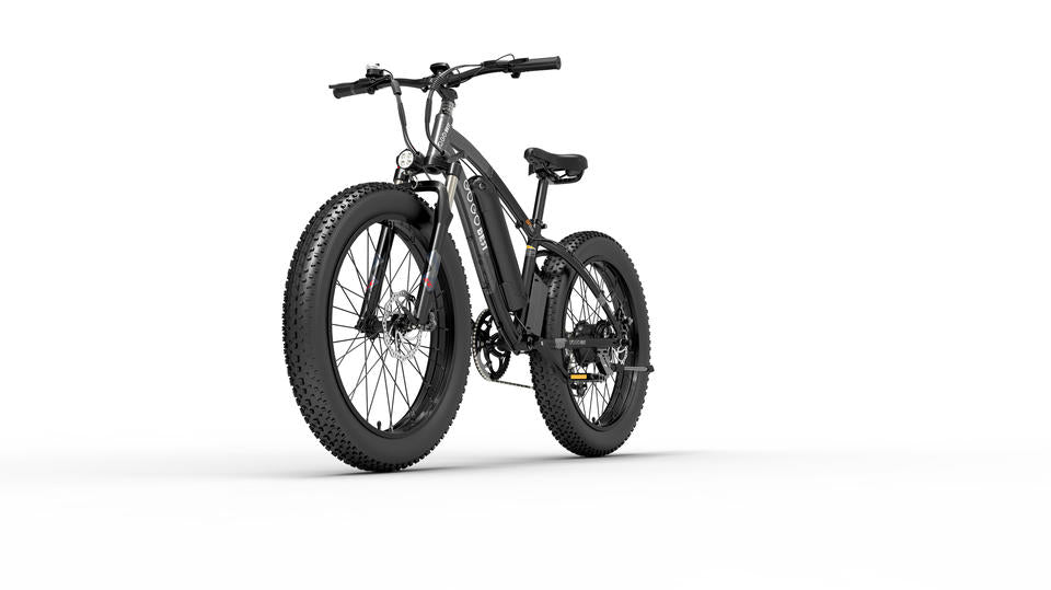 GOGOBEST Electric Mountain Bike 1000W Mid Drive Folding E-Bike with 26 Inch Fat Tire and Rear Shock for Off-Road Adventures and Snow Riding