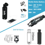 Samsung Ebike Bottle Battery - Small Mini E-bike Bicycle Battery 36V 10.5AH G30 Sanyo Cell with USB for 250W 500W Motor