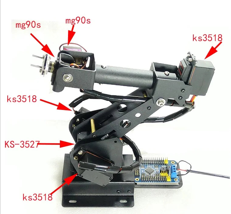 Assembled Arduino Control 6 DOF Robotic Arm Digital Servos 6 Dof Mechanical Arm Manipulator Abb Industrial Robot Model