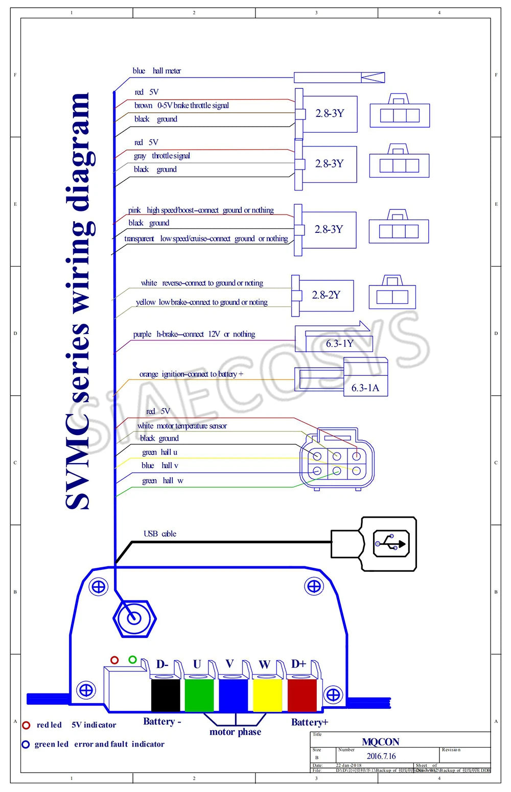 Sabvoton SVMC 72150 V1 V2 controller with CT-22 speedmeter For 3000W 72V 150A Electric Spoke Hub Bicycle Motor