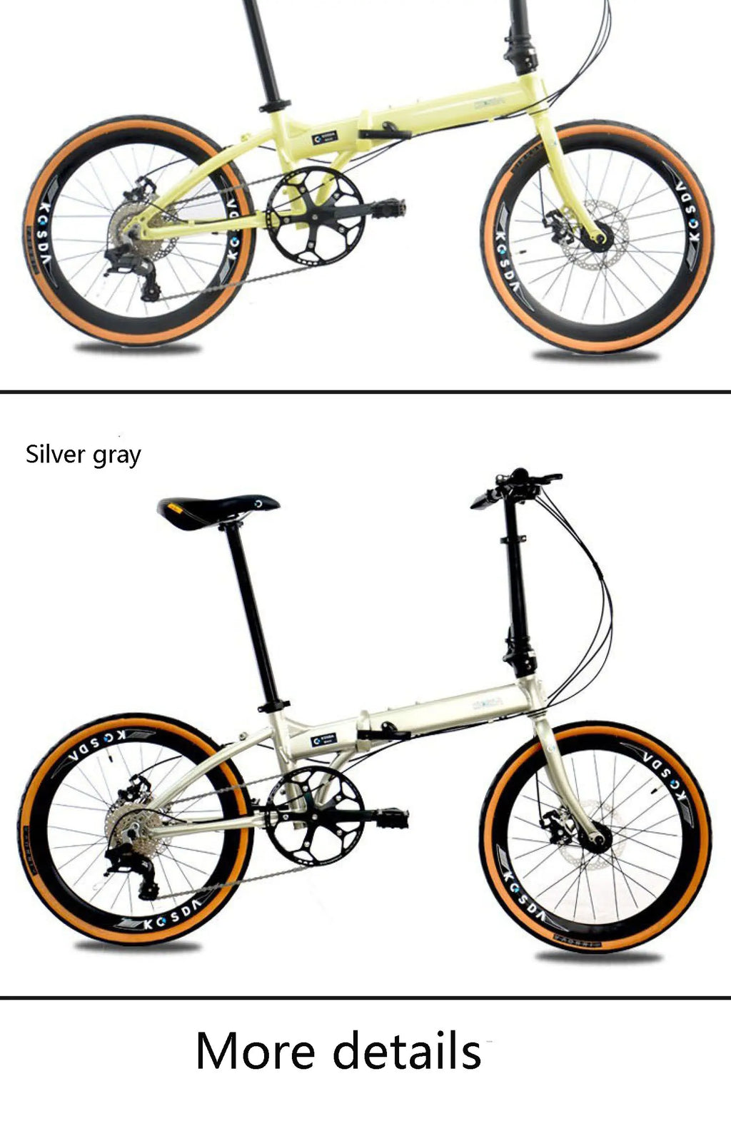 Road bike KOSDA 20-inch aluminum plating color ultra light folding bicycle 8-10 speed change system Kosda brand road bicycle