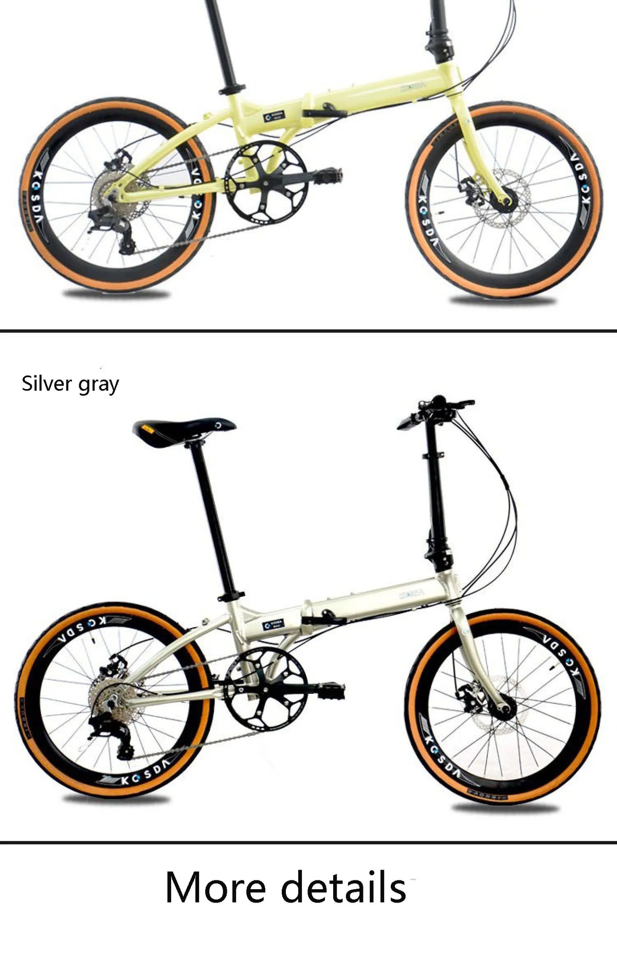 Road bike KOSDA 20-inch aluminum plating color ultra light folding bicycle 8-10 speed change system Kosda brand road bicycle