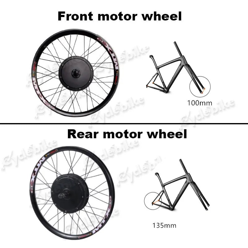 E BIKE Conversion Kit 48v 1000w Front/Rear Motor Wheel Electric Bicycle Conversion Kit  With 48v 12.5ah Lithium Battery
