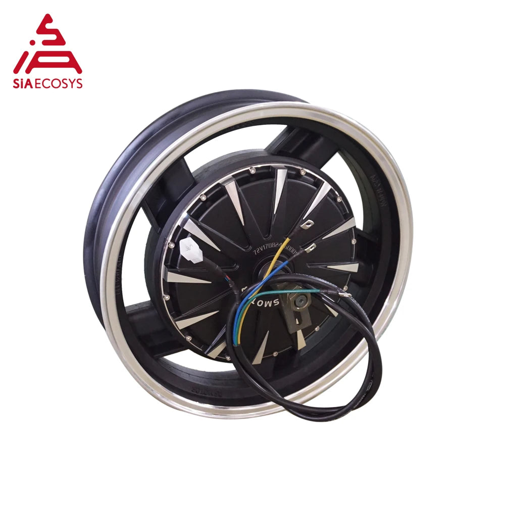 QSMotor 16*3.5inch 3000W 260 V1.12 BLDC in wheel hub motor kits 72v70kph with SVMC72200 and speedometer for electric motorcycle