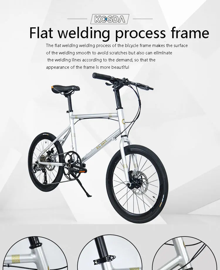 Road bike KOSDA 20-inch aluminum plating color ultra light folding bicycle 8-10 speed change system Kosda brand road bicycle