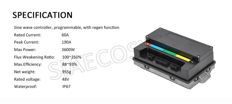 SiAECOSYS QSMOTOR 12x7.5inch 1500W 48V 55kph Hub Motor with EM50SP controller and kits for E-Scooter