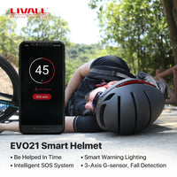 Best Original LIVALL EVO21 Smart MTB Bike Light Helmet for men women Bicycle Cycling Electric scooter Helmet With Auto SOS alert