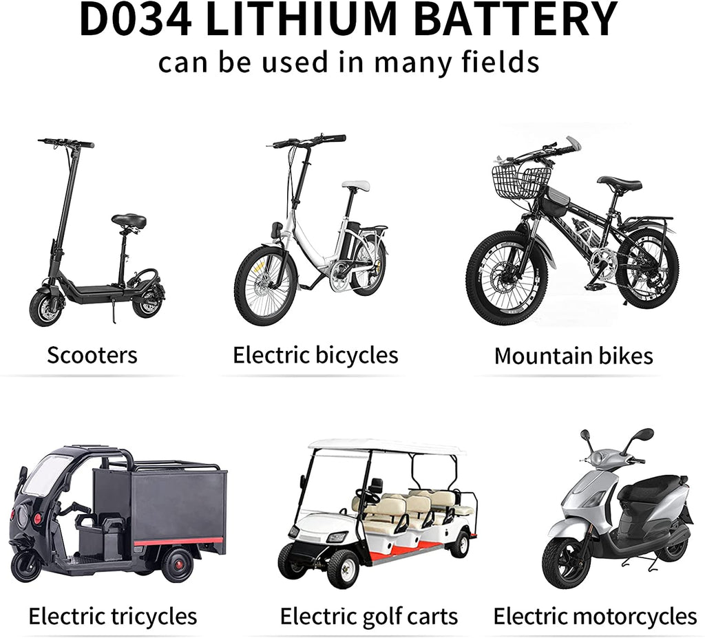 Escooter Battery Pack - Electric Motorcycle Battery Pack for Trikes and Tricycles - 40AH/50AH, 72V/60V/48V/52V, Compatible with 1000W-3000W Motors