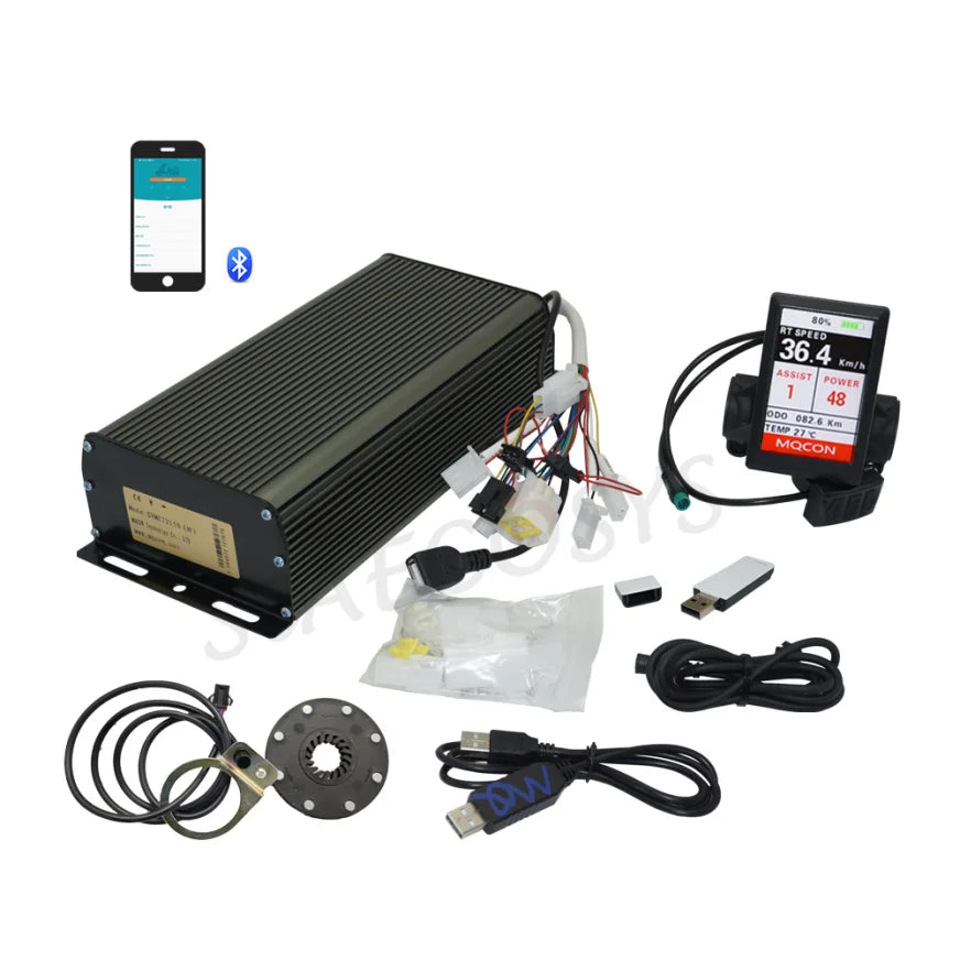Sabvoton 72150 V2 SVMC series PAS available Motor Controller Kits with H6 TFT display and bluetooth adaptor
