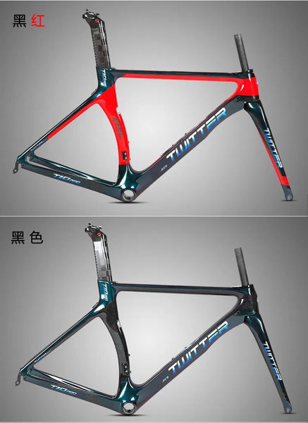 TWITTER T10 carbon fiber bike frame discoloration inner disc brake barrel pumping version road bike racing frame gravel bike frame